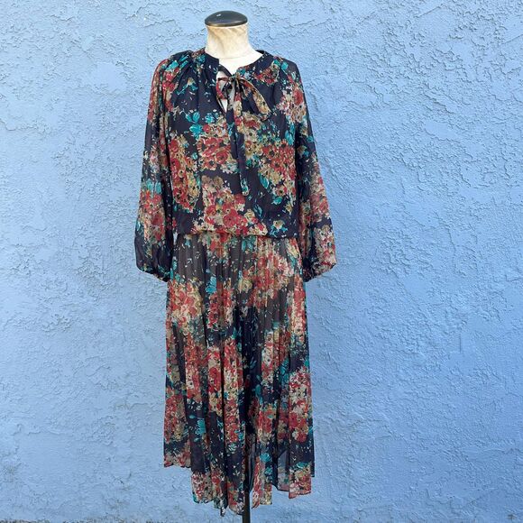 70s Floral Dress in Size 12 Floral bow Retro Clothing twee - Picture 5 of 9